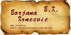 Borjana Krnčević vizit kartica
